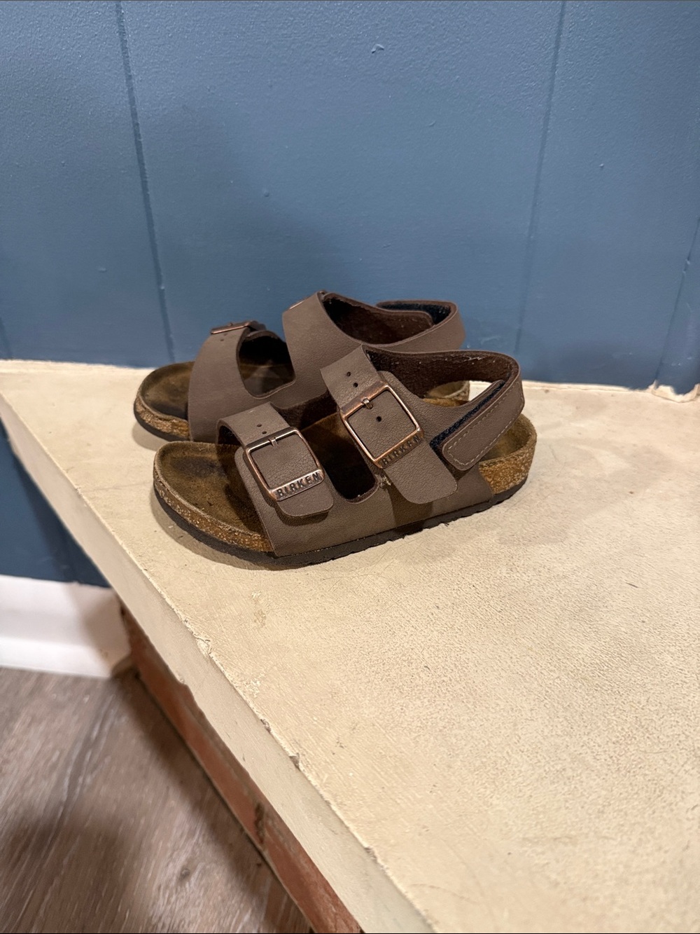 Birkenstock Kids Brown Adjustable Two-Strap Sandals